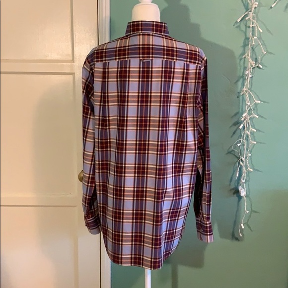 Men’s Plaid Shirt - Red/Blue - Picture 4 of 5